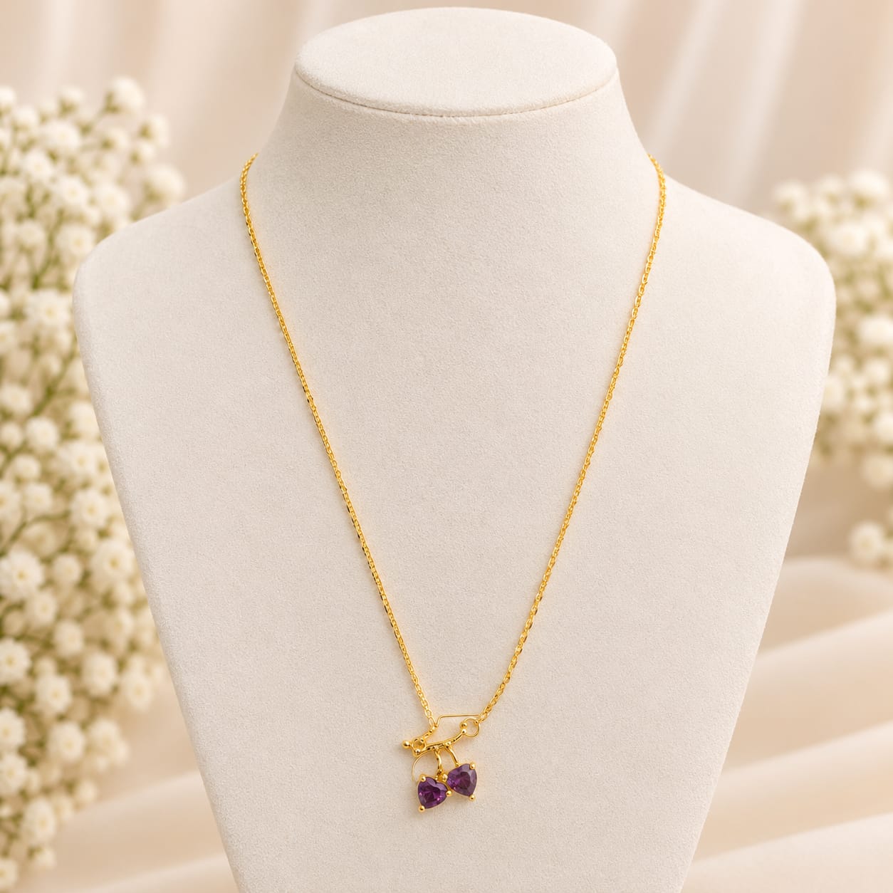 WhatsApp Image 2026-09-07 at 6.33.06 AM (2) Elegant Gold Chain with Double Ruby Drop Pendant - Image 1